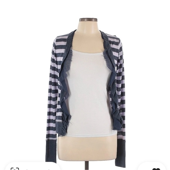 Poof Excellence Navy and White Striped Cardigan - Picture 1 of 3